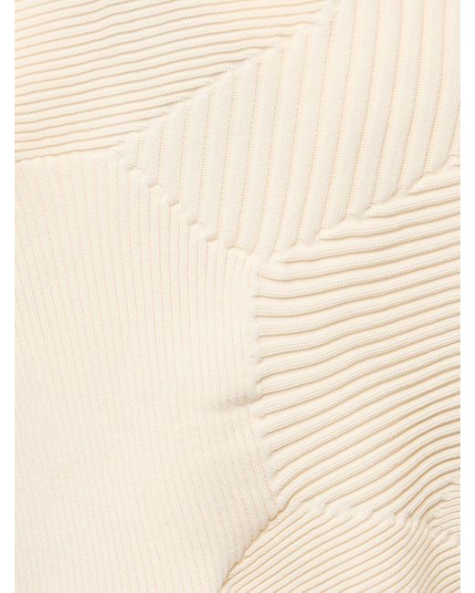 Issey Miyake Natural Pleated Asymmetrical L/s Top