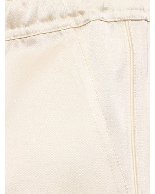 Tom Ford Natural Shiny Satin Shorts W/ Piping for men