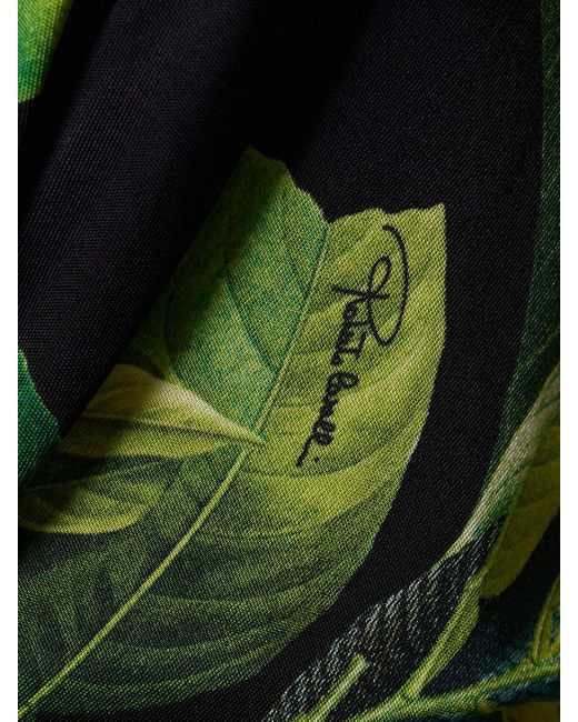 Robe longue en jersey de viscose drapée imprimée Roberto Cavalli en coloris Green