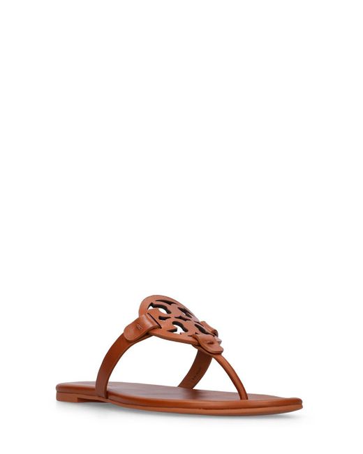 Tory Burch Brown 10mm Hohe Sandalen Aus Leder "miller"