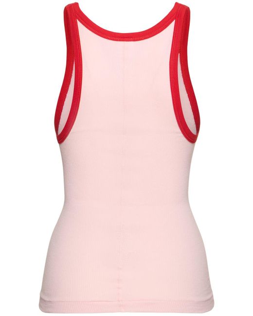 Re/done コットンリブタンクトップ Pink