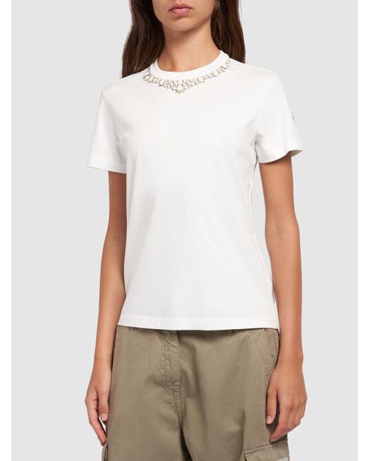 Cotton jersey t-shirt di Moncler in White