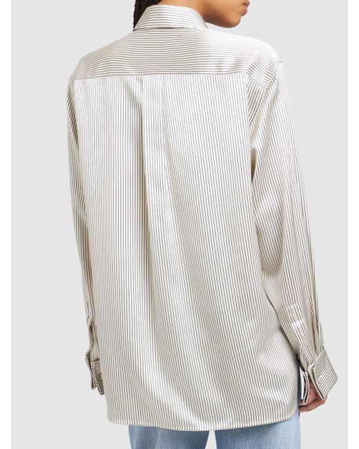 Camisa de seda a rayas Saint Laurent de color White