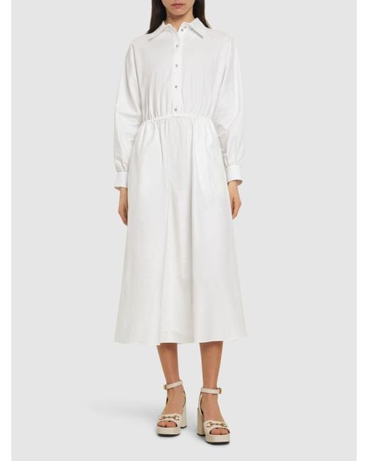 Gucci White Kleid Aus Oxford-Baumwolle
