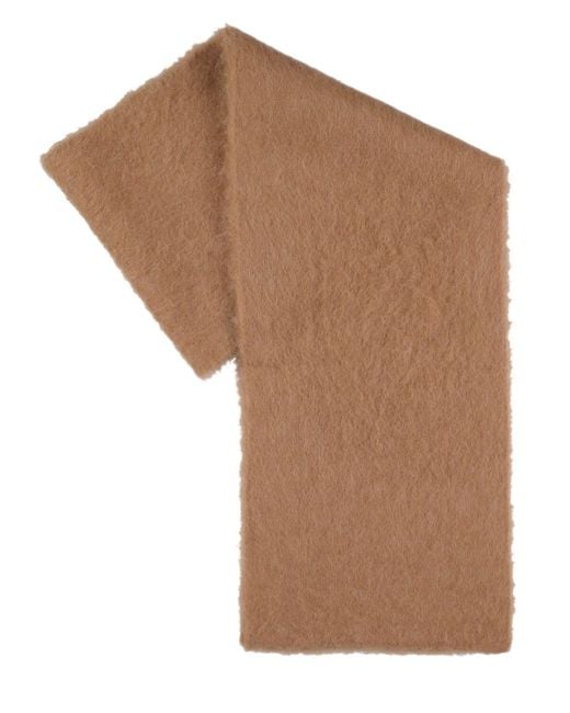 By Far Brown Solid Brushed Alpaca Blend Scarf