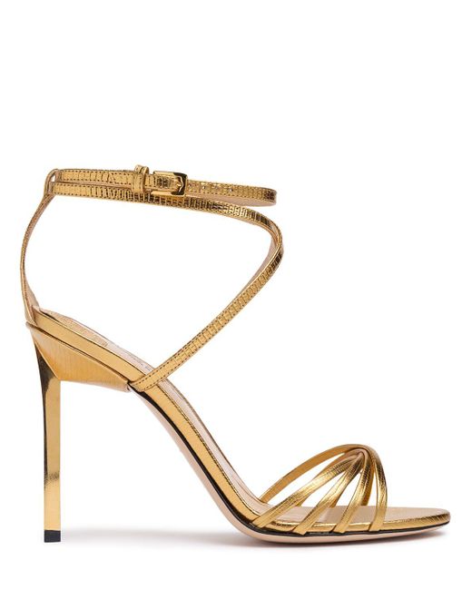 Tom Ford Women's Laminated Leather Sandals Gold