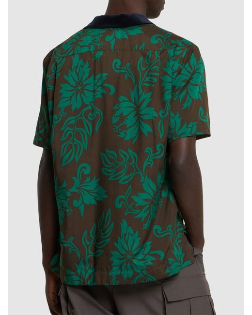 Camisa con estampado floral Sacai de hombre de color Green