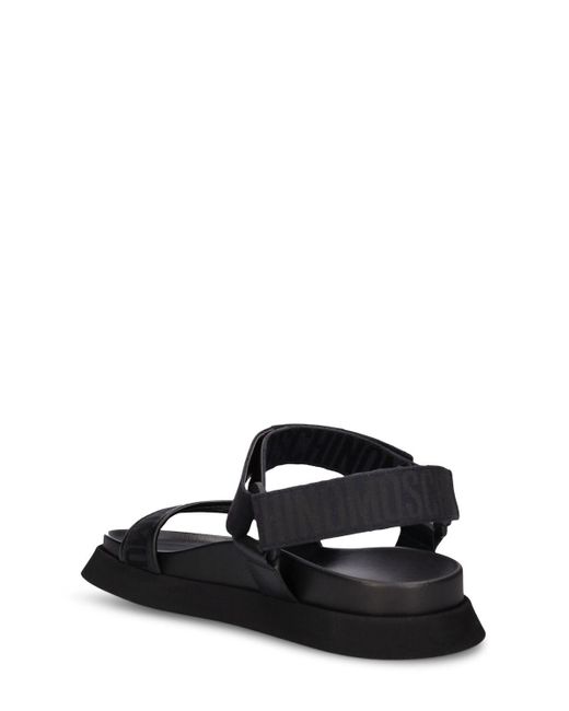 Moschino Black 40Mm Logo Jacquard Sandals