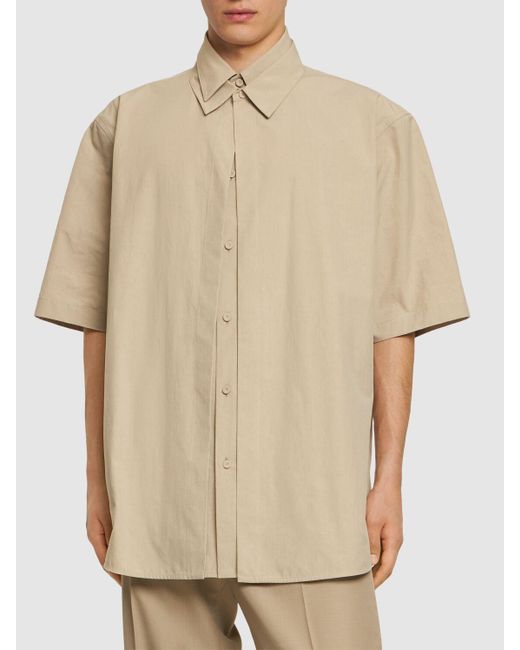 Camisa de algodón con manga corta Jil Sander de hombre de color Natural
