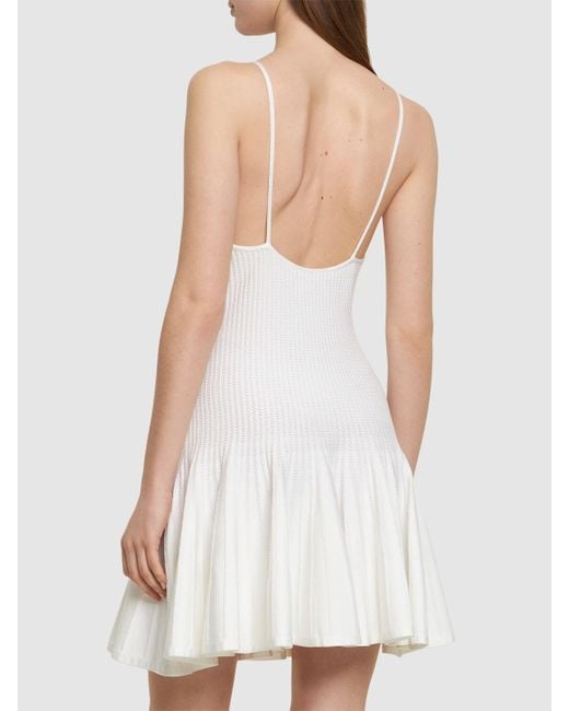 Khaite White Alizee Viscose Blend Mini Dress