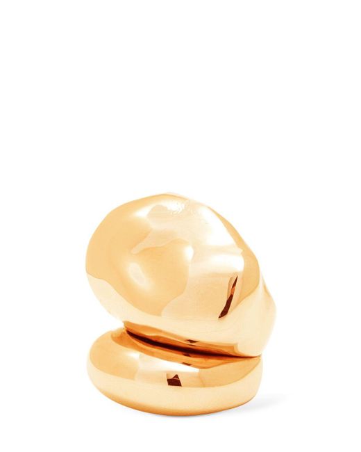 Alexander McQueen Metallic Brass Stacked Ring