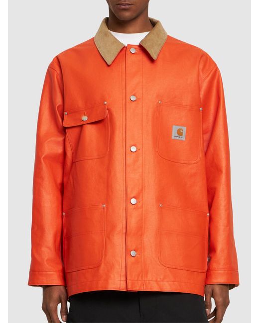 Junya Watanabe Jacke Aus Baumwollmischung Mit Logo "carhartt" in Orange für Herren