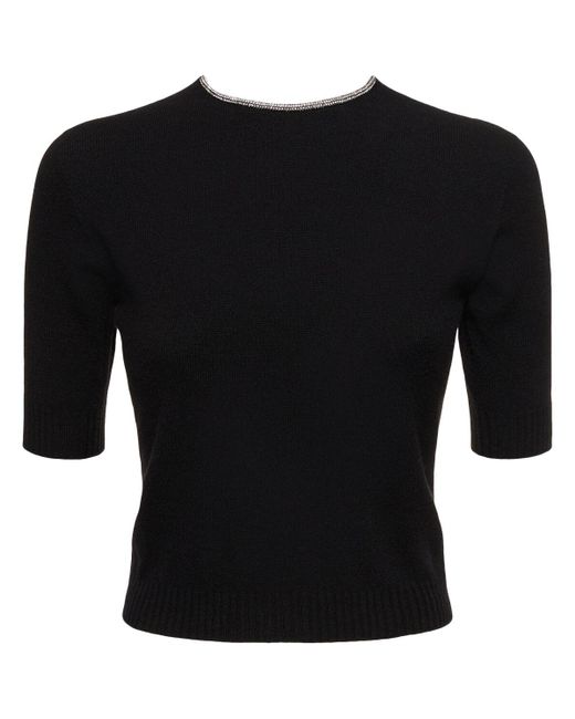 Giorgio Armani Black Single Jersey Embellished Top