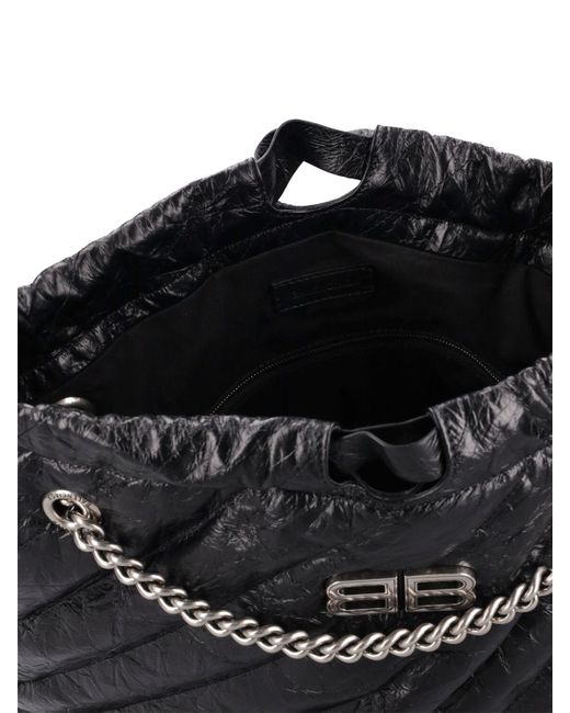 Balenciaga Black Medium Crush Quilted Leather Tote Bag