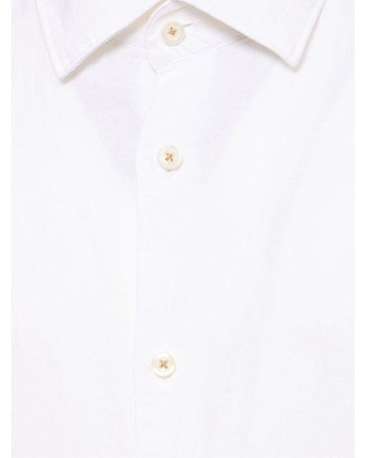Boss White Linen & Cotton Shirt for men