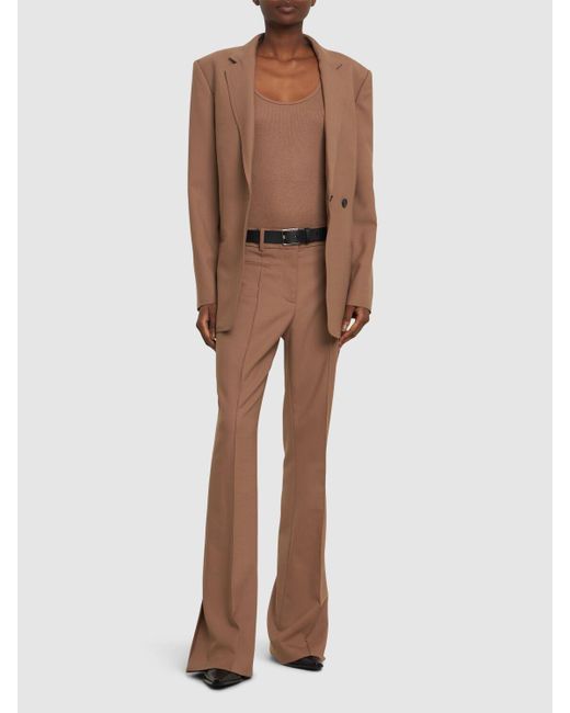 Pantalon bootcut en laine mélangée vent Helmut Lang en coloris Brown