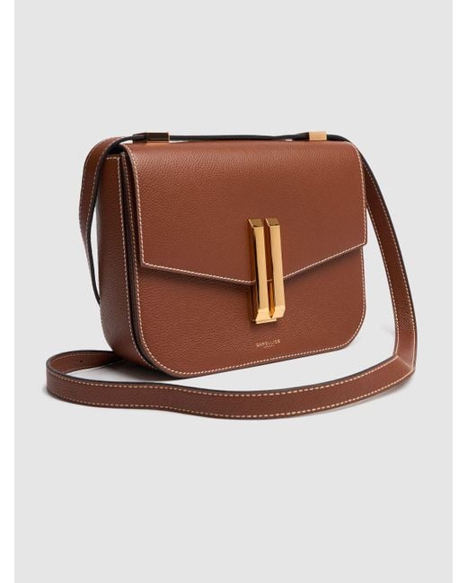 DeMellier London Brown Vancouver Grain Leather Top-Handle Bag