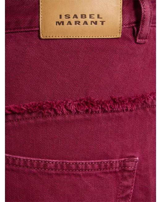 Jeans vita alta noemie in denim di Isabel Marant in Red