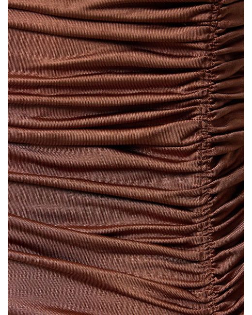 Robe longue en viscose stretch luster Helmut Lang en coloris Brown