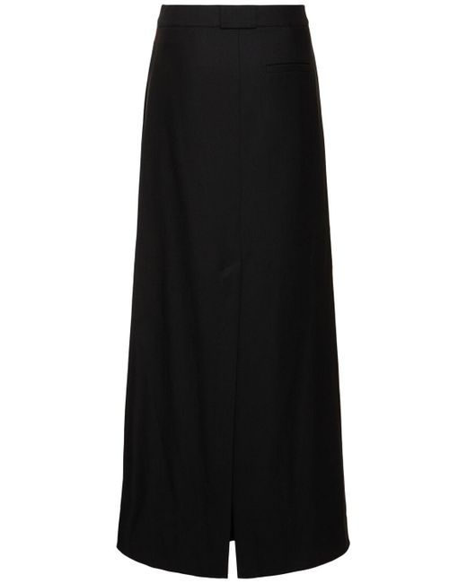 Victoria Beckham Black Tailored Wool Blend Maxi Skirt
