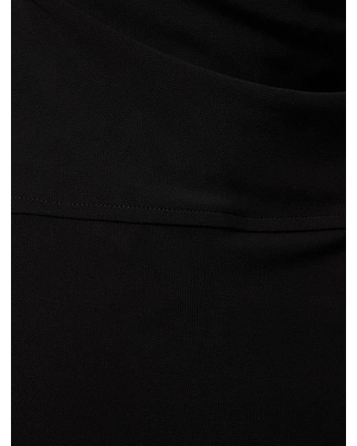 Helmut Lang Black Langes Kleid Aus Viskose Mit Transparenten Flächen