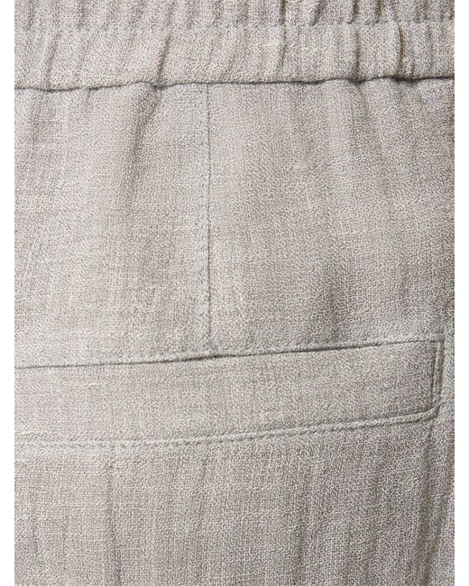 Pantalones anchos de gasa de lino Brunello Cucinelli de color Gray