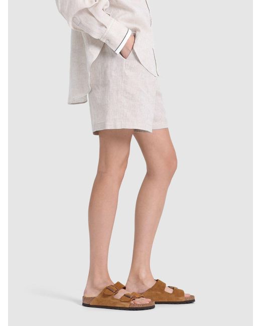 Sandales en daim souple arizona Birkenstock en coloris Brown
