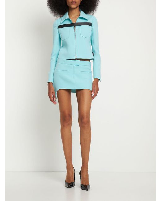 Giacca in twill con cinturino di Courreges in Blue
