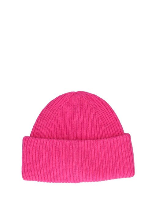 Acne Pink Pana Face Wool Beanie for men