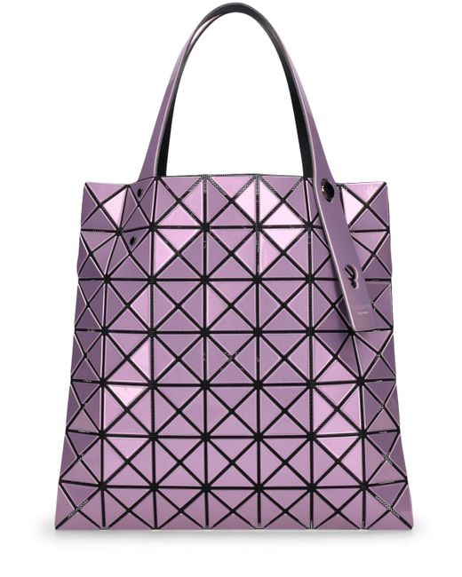 Borsa shopping prism metallizzata di Bao Bao Issey Miyake in Purple