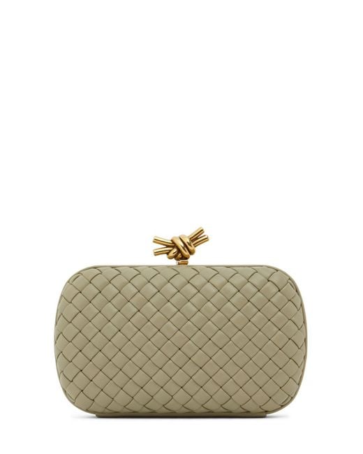 Bottega Veneta Metallic Knot Leather Clutch Unique