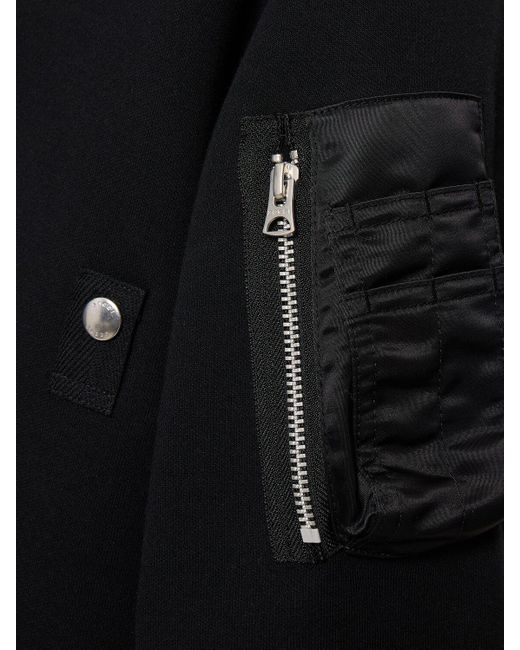 Sweat en sergé de nylon et coton à capuche Sacai pour homme en coloris Black