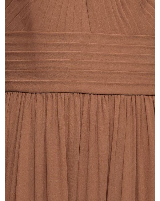 Elie Saab Brown Strapless Silk Long Dress