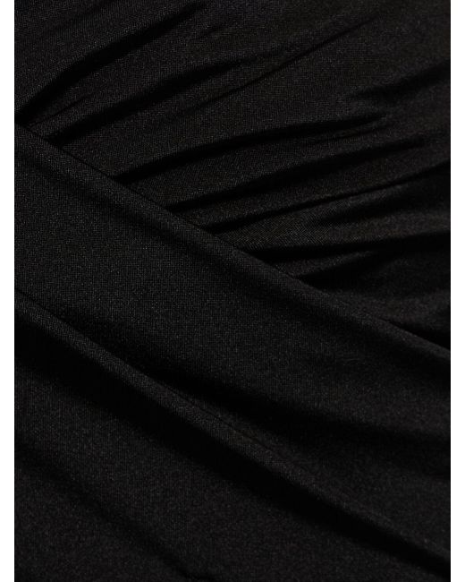 16Arlington Black Berretta Draped Jersey Midi Skirt