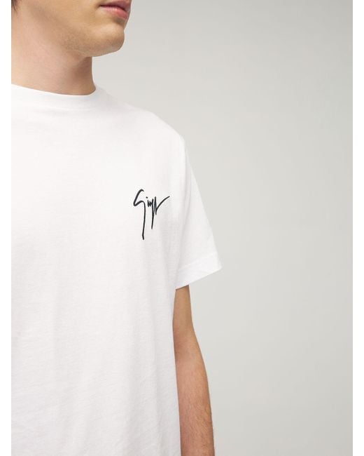Giuseppe Zanotti Signature Embro Cotton Jersey T-shirt in White for Men