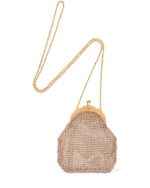 Versace Small Embellished Pouch Long Necklace in Gold/Crystal (Metallic) -  Lyst