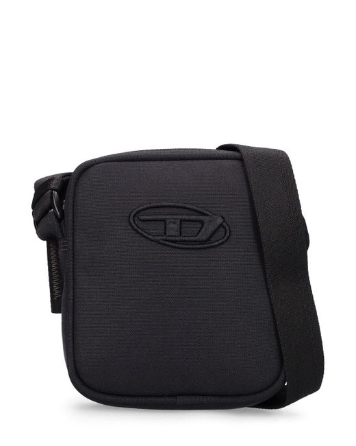DIESEL Black Logo Embroidery Tech Crossbody Bag for men