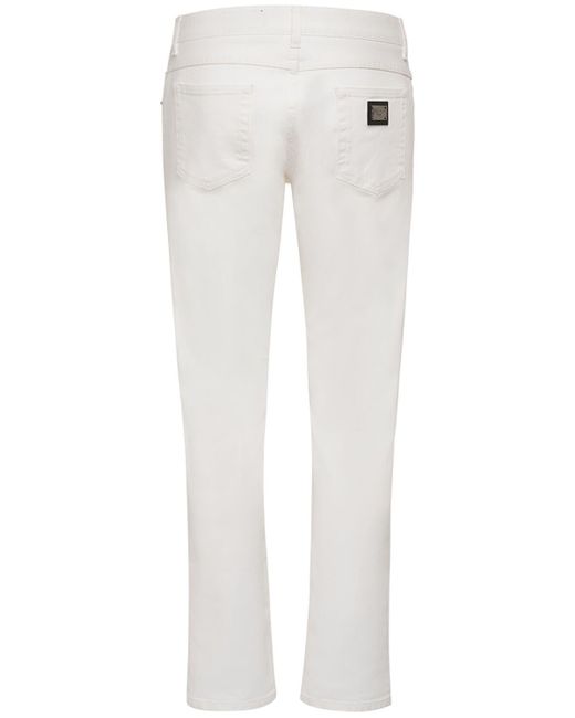 Jeans regular fit in denim washed di Dolce & Gabbana in White da Uomo