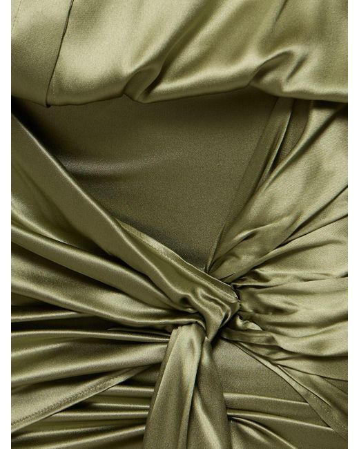 The Attico Green Langarm-minikleid Aus Satin