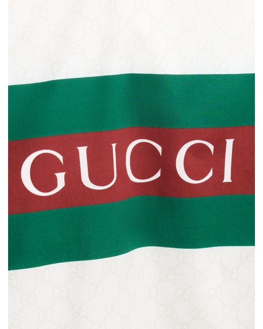 Giacca in cotone con stampa gg di Gucci in White da Uomo