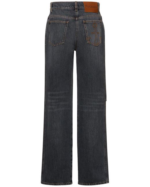 J.W. Anderson Blue Cut-Out-Knee Denim Bootcut Jeans