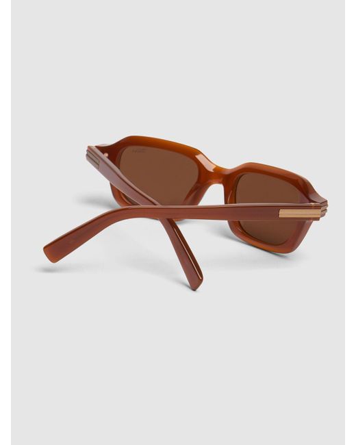 Zegna Eckige Sonnenbrille in Brown für Herren