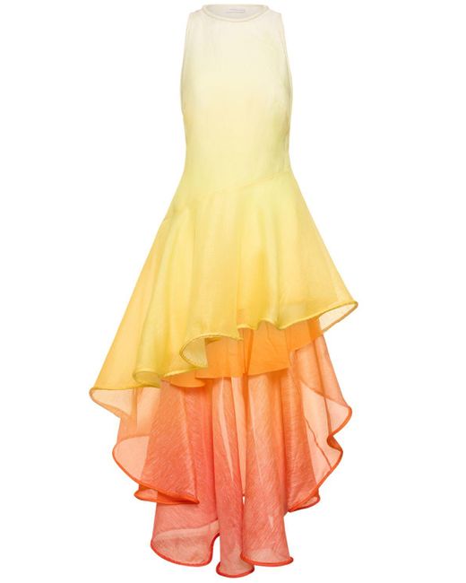 Zimmermann Orange Wonderland Linen & Silk Long Dress