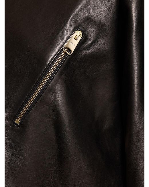 Khaite Black Shallin Leather Zip Jacket