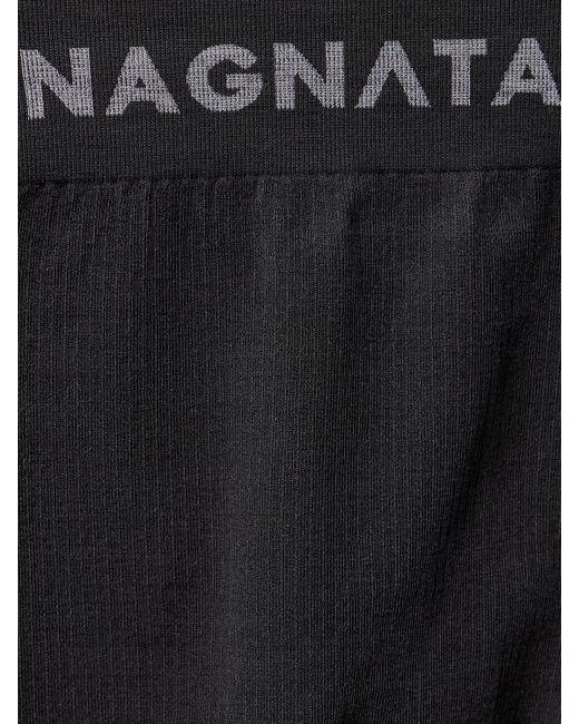 Nagnata Black Nahtlose Minishorts Aus Wollmischung "yang"