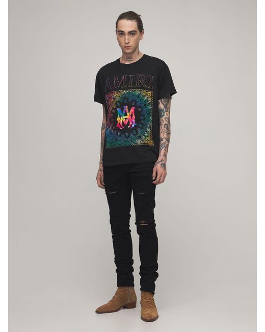 Amiri Rainbow Bandana Print Jersey T 
