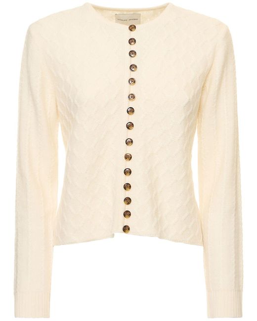 Loulou Studio Natural Daphe Cashmere Cardigan