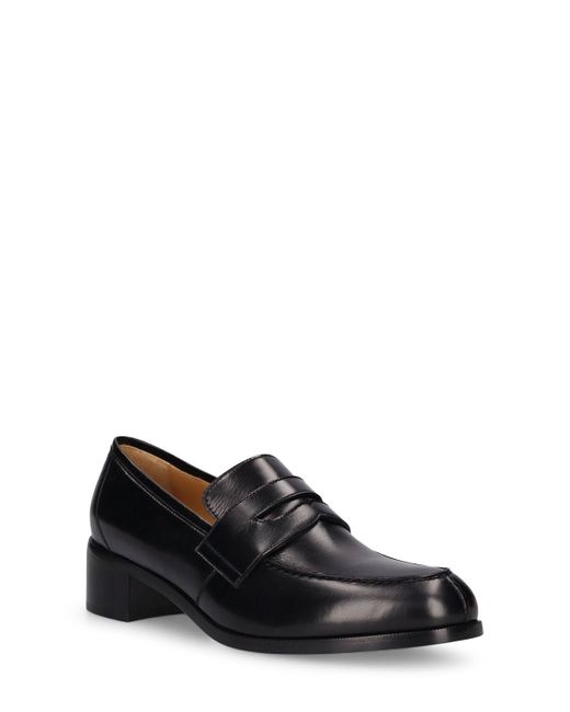 The Row Black 45mm Vera Leather Loafers