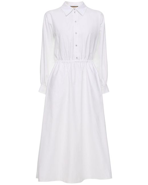 Gucci White Kleid Aus Oxford-Baumwolle