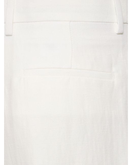 Pantalones rectos de satén con cintura alta MSGM de color White